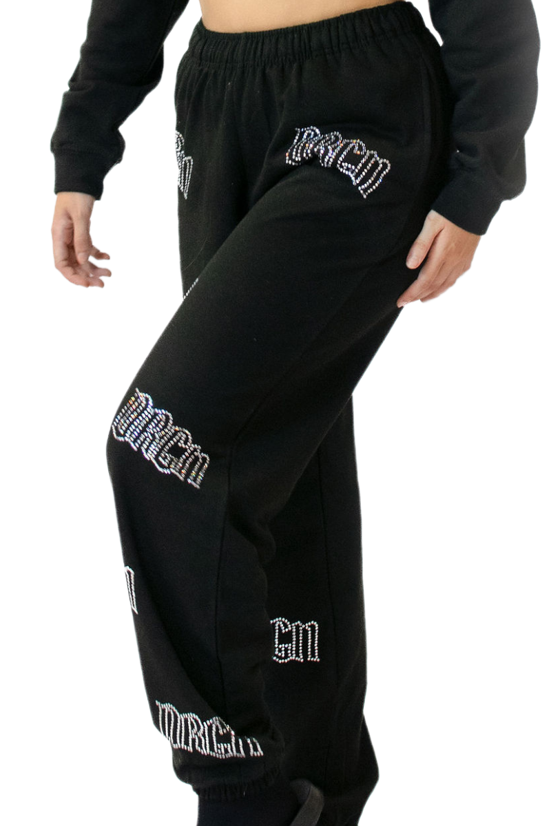 DRGN Crystal Joggers in Black